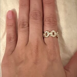 Elegant pave Gold-Tone Women's Ring size 6